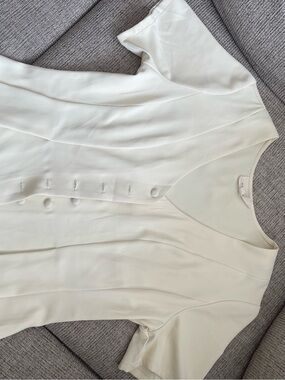 Elegant Cream Button-Front Blouse